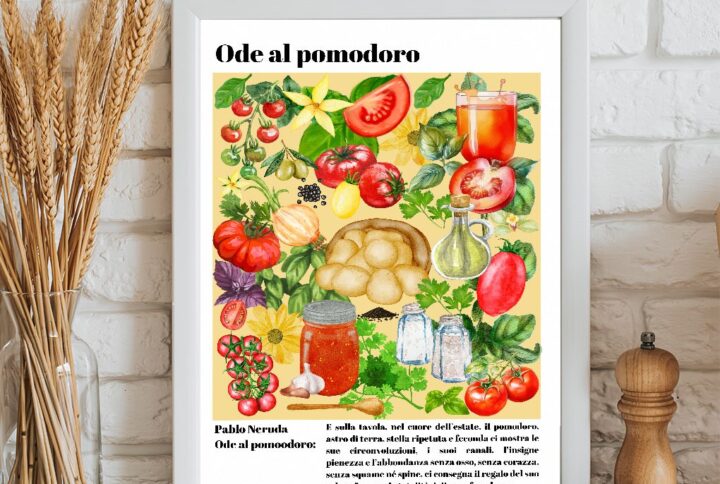 ode al pomodoro stampa incorniciata